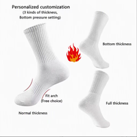 Chaussettes de sport pour hommes de haute qualité, sur mesure, pour le tennis, le basketball, la course à pied, chaussettes mi-hautes respirantes en tricot blanc avec logo personnalisé