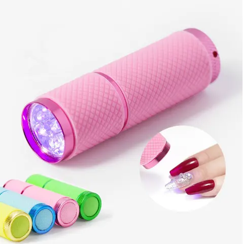 프로모션 선물 멀티 컬러 UV LED 토치 작은 베이킹 램프 매니큐어 특수 휴대용 키즈 손전등