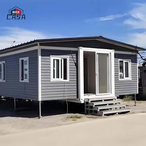 Maison portable de luxe Maison modulaire préfabriquée à double largeur Maison mobile extensible et pliable avec panneau sandwich Matériaux en acier - Product Image 1