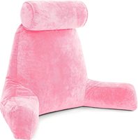 Direkt vom Hersteller: Gestricktes Rückenstützkissen aus Zerkleinertem Memory-Schaum für Erwachsene in Grau/Rosa, Premium Weiches Nerzimitat