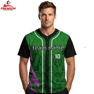 เสื้อเบสบอลทีมสโมสรคุณภาพสูง ผลิตตามสั่ง เสื้อกีฬาซอฟต์บอลสำหรับผู้ชายและผู้หญิง เสื้อเจอร์ซีย์ลายทวิล - Product Image 1