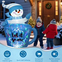 Ourwarm Décoration de Noël Gonflable Bonhomme de Neige Bleu 5FT