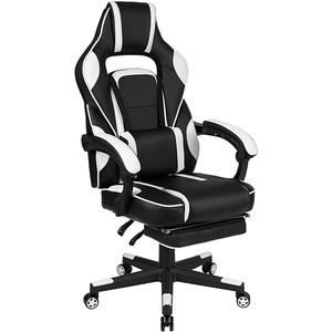2025 chaud nouveau bureau élégant confortable Pvc luxe Pro Silla Cadeira <span class=keywords><strong>Gamer</strong></span> meilleur Massage blanc chaise de jeu avec repose-pieds - Product Image 1