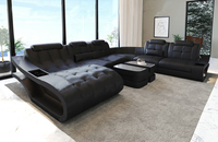 Canapé Chesterfield minimaliste en cuir véritable combinaison de canapé-salon pour villa et sous-sol meubles de salon