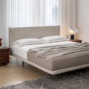 Letto <span class=keywords><strong>Matrimoniale</strong></span> di Design Italiano Zayshine, Minimalista e Lussuoso in Vera Pelle, Modulare 1,8 Metri Extra-Large per Villa - Product Image 3
