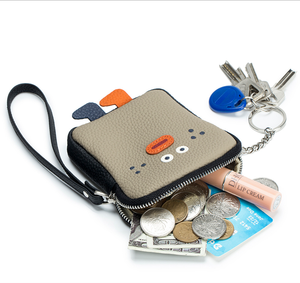 Portefeuille en cuir vintage à fermeture éclair, portable, pour un usage quotidien, porte-cartes, fermeture à fermoir, design toast, sac à monnaie, breloque - Product Image 1
