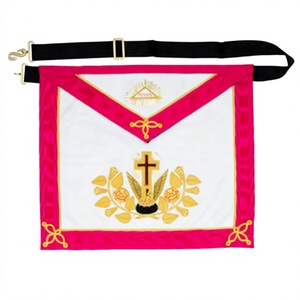 Tablier maçonnique Rose Croix 18e degré en peau d'agneau de la meilleure qualité, neuf, pour la tenue de cérémonie des francs-maçons - Product Image 1