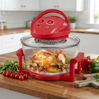 Friteuse à air en verre avec bol transparent 12L, four à convection 1500W, cuisson sans huile, cuisson visible, nettoyage facile, commande manuelle