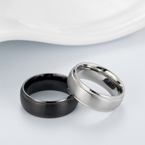 yunnique cross-border minimalist trendy frosted titanium steel <b>rings</b>, personalized popular <b>couple</b> <b>rings</b>, jewelry, d - Product Image 2