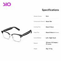 Lunettes audio IA 5.4, contrôle tactile, chargement magnétique USB, autonomie 8h, lecture musicale 5h, légères (37,3g), lunettes intelligentes pour usage quotidien