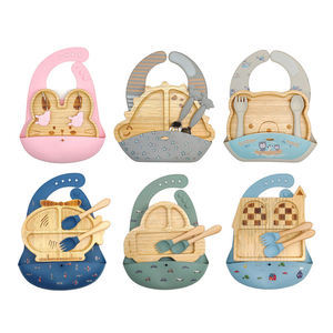 定制工厂环保动物考拉大象可爱儿童吸盘餐盘儿童餐具竹制婴儿喂食套装 - Product Image 6