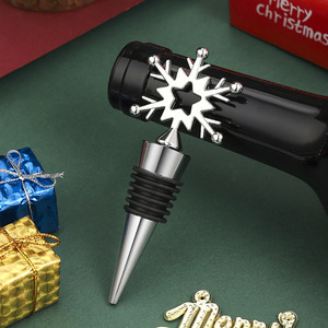 Christmas Snowflake <b>Wine</b> <b>Stopper</b> Silver Metal Bottle Sealer Holiday Gift - Product Image 5