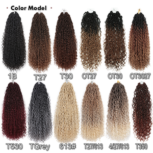 Extensions de cheveux synthétiques bouclés pré-bouclés Goddess Locs Crochet Braiding Hair River Faux Locs, 22, 14 et 18 pouces - Product Image 2