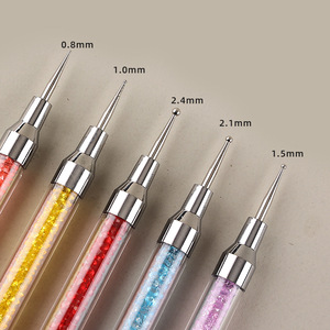 Outil de manucure double usage en gros avec poignée en strass, outil DIY pour ongles, applicateur de strass en silicone double extrémité, stylo à points pour ongles - Product Image 4