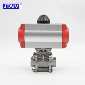 Jtaiv Op Maat Gemaakte Pneumatische Actuator Cf 8M 1000 Wog 2.5 Inch Enkele Dubbele Ss304 Pn16 Dn100 Schroefdraad 3-delige Pneumatische Kogelklep - Product Image 2