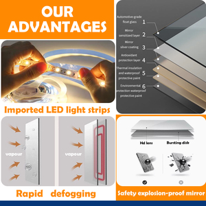 Chất Lượng Cao Vòng Thiết Kế Lớn Không Khung Thông Minh LED Ánh Sáng Gương 3000K-6000K Cắm Powered Hiện Đại Chiếu Sáng Phòng Tắm Hot Bán - Product Image 2