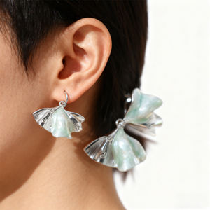 Pendientes de Borla con Flores para Mujer, Plateados en Plata Electrolítica, Estilo Bohemio Vintage de Lujo, al por Mayor, para Boda/Aniversario - Product Image 3