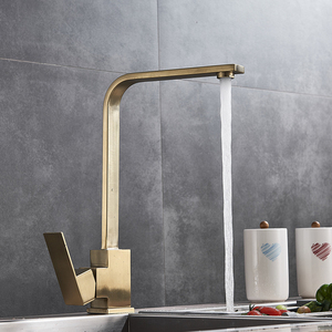Grifo de agua para fregadero de cocina dorado de un solo mango a precio de fábrica - Product Image 2
