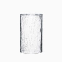 Abat-jour en verre cylindrique à texture craquelée pour décoration de style farmhouse, couvercle de lampe en verre transparent pour éclairage de salle de bain