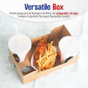 Boîtes d'emballage personnalisées gaufrées pour frites et poisson, jetables, pour plats à emporter, biodégradables et durables - Product Image 4