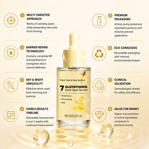 Suero Glutatión 7 para Manchas Oscuras 30ml, Niacinamida NAG, Vitamina C, Esencia Facial Iluminadora para una Piel Radiante y con Brillo, Cuidado Vegano - Product Image 2