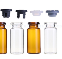 Flacon en verre de 30 ml avec bouchon en caoutchouc pour liquides photosensibles, protection contre la lumière