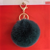 Venta al por mayor 8 cm tamaño bolsa coche y teléfono móvil decoración POM llavero 51 colorido en stock suave conejo peludo llavero