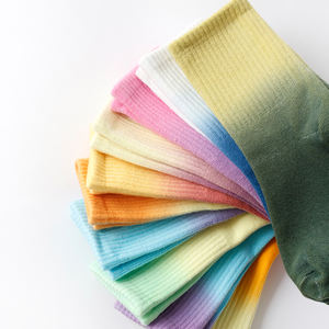 OEM Alta Qualidade Logotipo Personalizado Ombre Tubo Meias Gradiente Cor Tie Dye Dip Dye Algodão Crew Pastel Crianças Meias para Meninos Meninas - Product Image 6