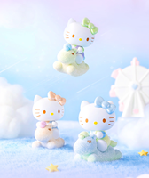 100% Auténtico, Juego de 18 Piezas, Sanrio Hello Kitty, Serie Little Horse Beans, Caja Sorpresa, Linda Figura de Dibujos Animados, Adorno de Escritorio