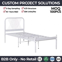 Cadre de lit en métal Queen avec tête de lit, assemblage rapide, mobilier de chambre silencieux