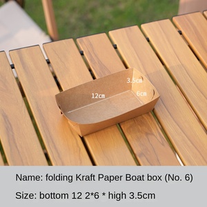 Einweg-Ölbeständige Faltbare Kraftpapier-Lebensmittelbox für Snacks, Grill, Abendessen, Pommes Frites, Brathähnchen, Anpassbar Wenzhou - Product Image 6