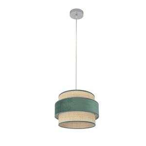 Lampada a sospensione LED E27 cromo/verde naturale 30x30 cm, ideale per illuminazione decorativa in interni e ambienti moderni. - Product Image 1
