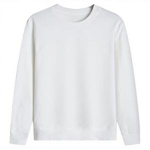 Maglione da <span class=keywords><strong>uomo</strong></span> in puro cotone di alta qualità, tinta unita, di tendenza, con ricamo del marchio, per il commercio transfrontaliero - Product Image 2