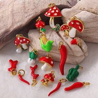 Diy Bracelets Colliers Pendentifs Accessoires Colorful Oil-Dripping Vegetable Mushroom Pepper Chou Pendant pour la fabrication de bijoux