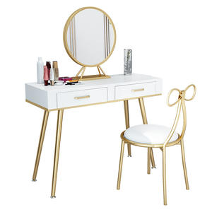 Tocador moderno y sencillo de estilo nórdico para <span class=keywords><strong>niñas</strong></span>, escritorio de maquillaje de dormitorio Ins de lujo para hogares pequeños, baño de Metal - Product Image 1