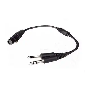 Airbus XLR to GA dual plugs Pilot Headset Adapte 5 Pin Pilot Noise Dual Plug Earphone Adapter Plug Cable