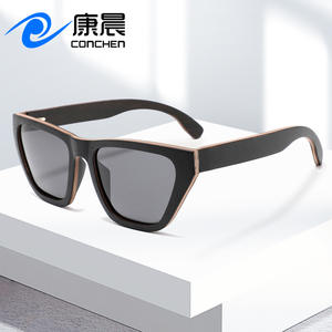 แว่นกันแดดทรงแคทอายไม้ยี่ห้อ Conchen เลนส์โพลาไรซ์ TAC ป้องกันรังสียูวี 400 สำหรับป้องกันแสงแดดและแฟชั่นการเดินทาง - Product Image 2