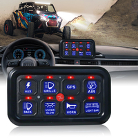 Boîtier de commande de panneau de commutation 8 groupes avec télécommande sans fil APP pour 12V 24V SUV Truck 4x4 Off Road LED Light Bar Circuit System