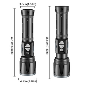 ไฟฉาย LED แบบชาร์จไฟได้ จอแสดงผลดิจิตอล ความสว่างสูง แสงสีขาว ใช้กลางแจ้ง - Product Image 2