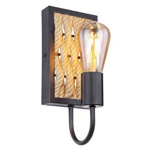 Applique murale - design moderne en métal noir mat, adaptée aux ampoules E27 jusqu'à 60W, idéale pour l'éclairage - Product Image 1