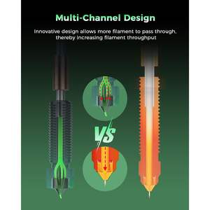 Accesorio de impresora 3D Creality K2 Plus, boquilla ObxidianTM de alto flujo de 0,4mm, diseño multicanal de acero endurecido, velocidad de 600 mm/s - Product Image 2