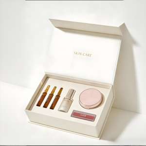 Caja de Cartón Ecológica con Logotipo Personalizado para Crema Facial, Empaque de Cosméticos para el Cuidado de la Piel con Impresión en Relieve y Cartón Gris - Product Image 1