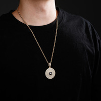 Collier avec boîte photo commémorative en cuivre plaqué or Hip Hop, œil de Dieu, personnalisé, collier de couple, collier de souvenir, dropshipping