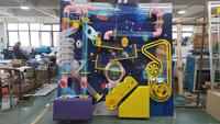 Mur de jeu interactif transparent pour salle de jeux sur le thème de la science spatiale Leber, mur de balles océaniques, aire de jeux intérieure, jeu de tubes, mur de jeu sensoriel et de puzzle