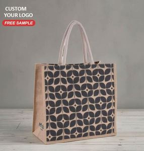 Sac fourre-tout en jute réutilisable personnalisé avec fermeture éclair et bandoulière, couleurs personnalisables pour femmes - Product Image 3