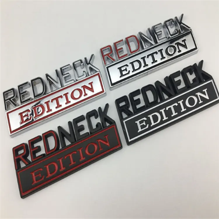 3D Custom Redneck Edition Auto Sticker Metal Chrome Auto Badge Voor Chevy