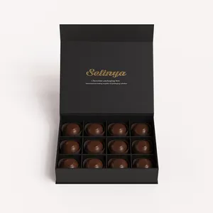 Custom Luxe Bedrukking Merk Chocolade Kartonnen Dozen Folie Stempelen Chocolade Premium Gift Stijve Verpakking Dozen Voor Chocolaatjes