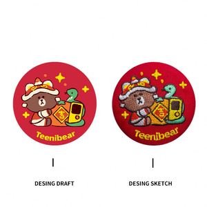 Timbres brodés personnalisés en gros, motifs dessins animés, en fer blanc, cadeaux pour fêtes universitaires - Product Image 2