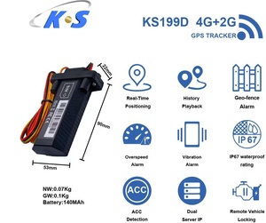 실시간 추적 및 원격 모니터링 기능을 갖춘 자동차 용 GPS 추적기 IP67 방수 전원 차단 경고 - Product Image 2