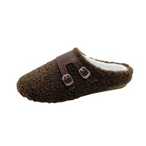 Baotou Bucken Collection Automne Hiver 2024 – Nouvelles Demi-<span class=keywords><strong>Chaussons</strong></span> Plats pour <span class=keywords><strong>Femme</strong></span>, Doublure Polaire, Coton Épais et Fourrure - Product Image 5